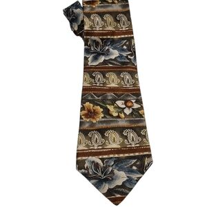 Bill Blass Silk Vintage Floral Paisley Patterned Tie